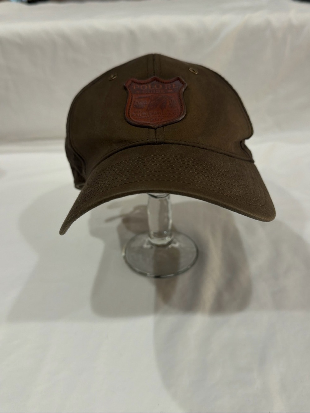 Ralph Lauren Brown Leather Patch Baseball Cap